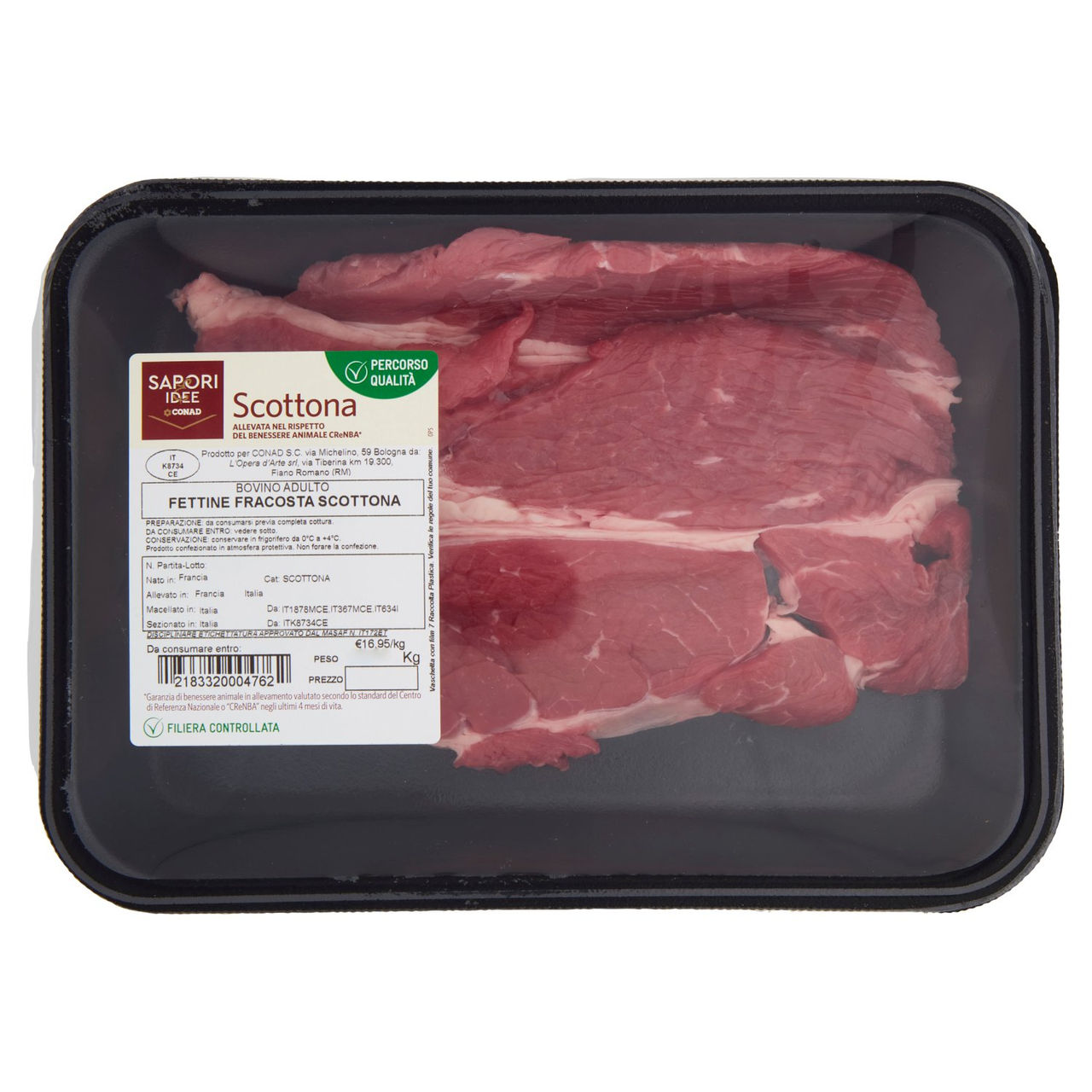 SAPORI & IDEE CONAD Percorso Qualità Bovino Adulto Fettine Fracosta Scottona
