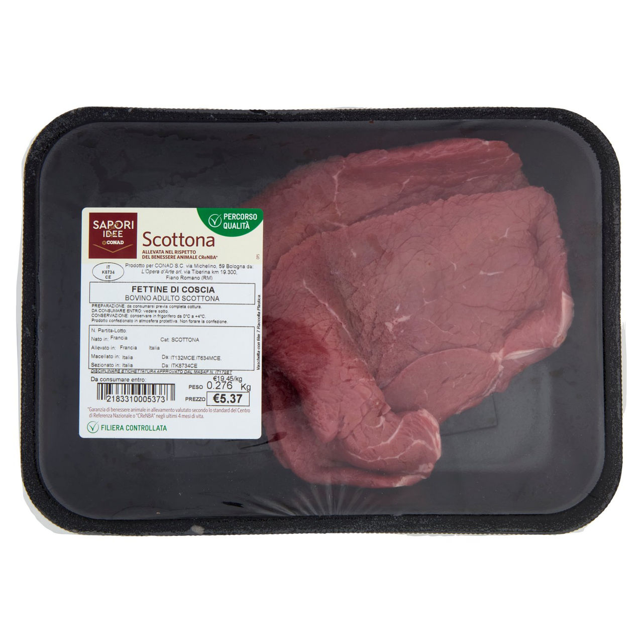 SAPORI & IDEE CONAD Percorso Qualità Fettine di Coscia Bovino Adulto Scottona