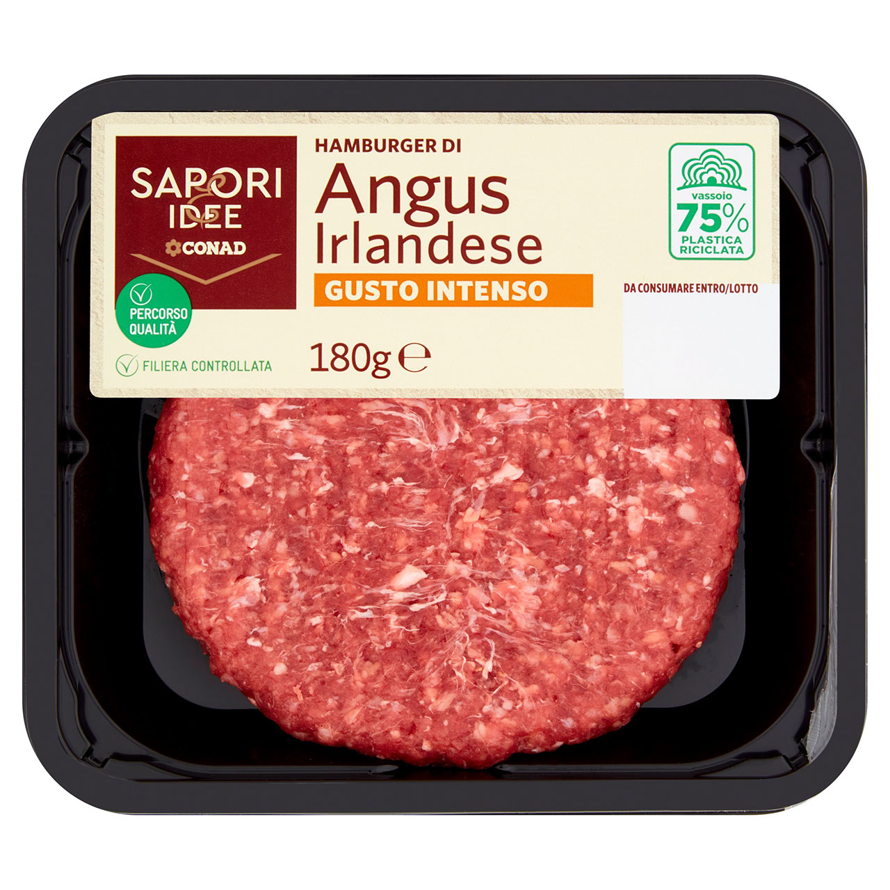 SAPORI & IDEE CONAD Percorso Qualità Hamburger di Angus Irlandese Gusto Intenso 180 g