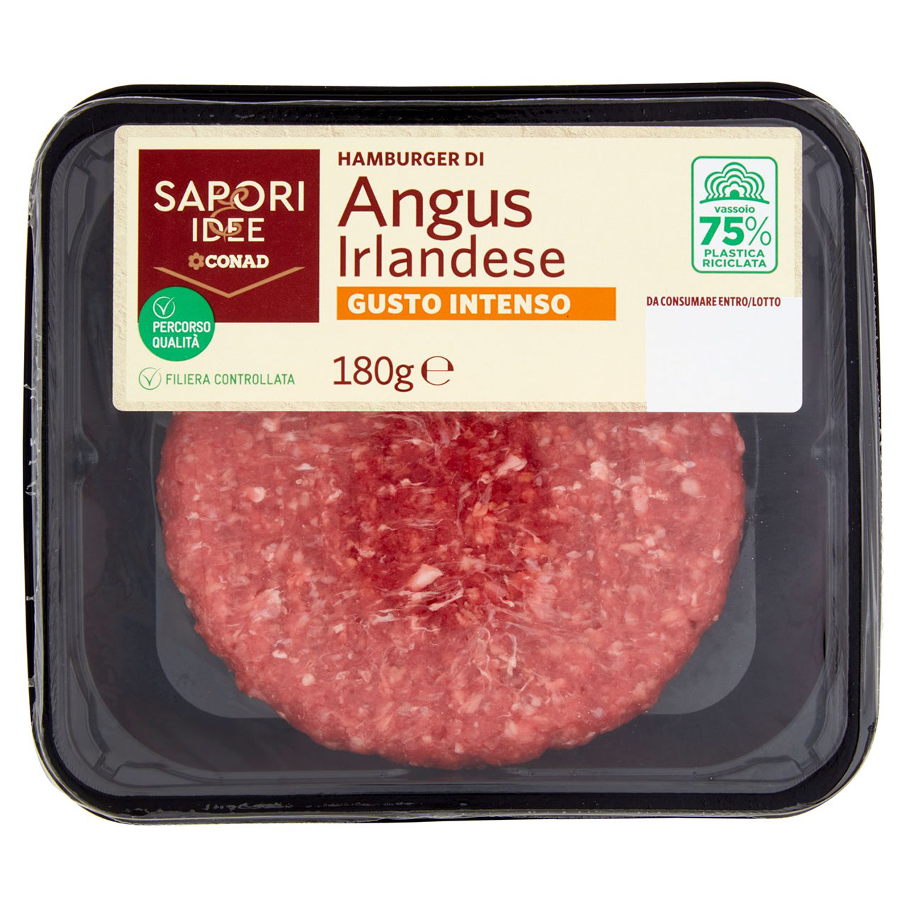 SAPORI & IDEE CONAD Percorso Qualità Hamburger di Angus Irlandese Gusto Intenso 180 g