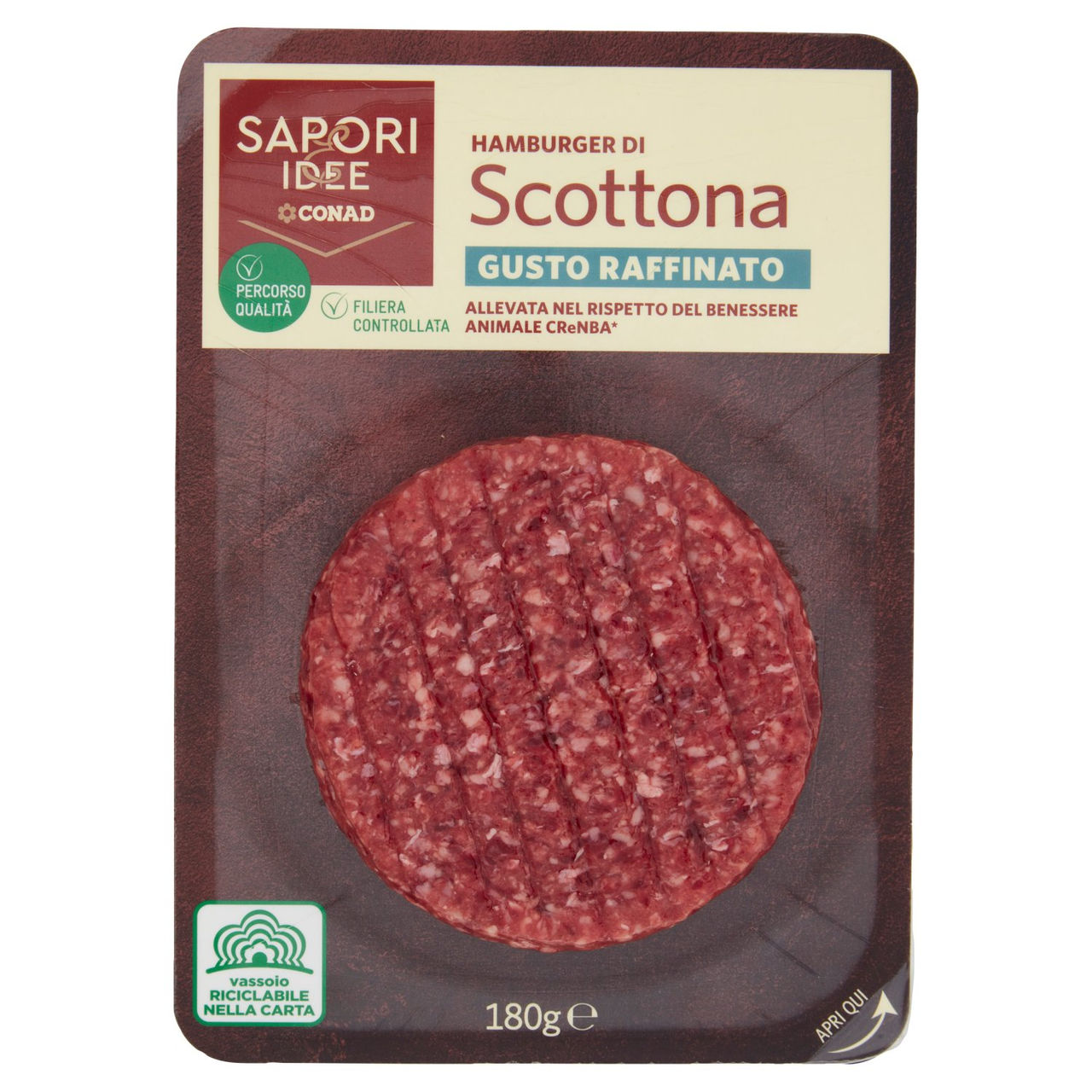 SAPORI & IDEE CONAD Percorso Qualità Hamburger di Scottona Gusto Raffinato benessere 180 g