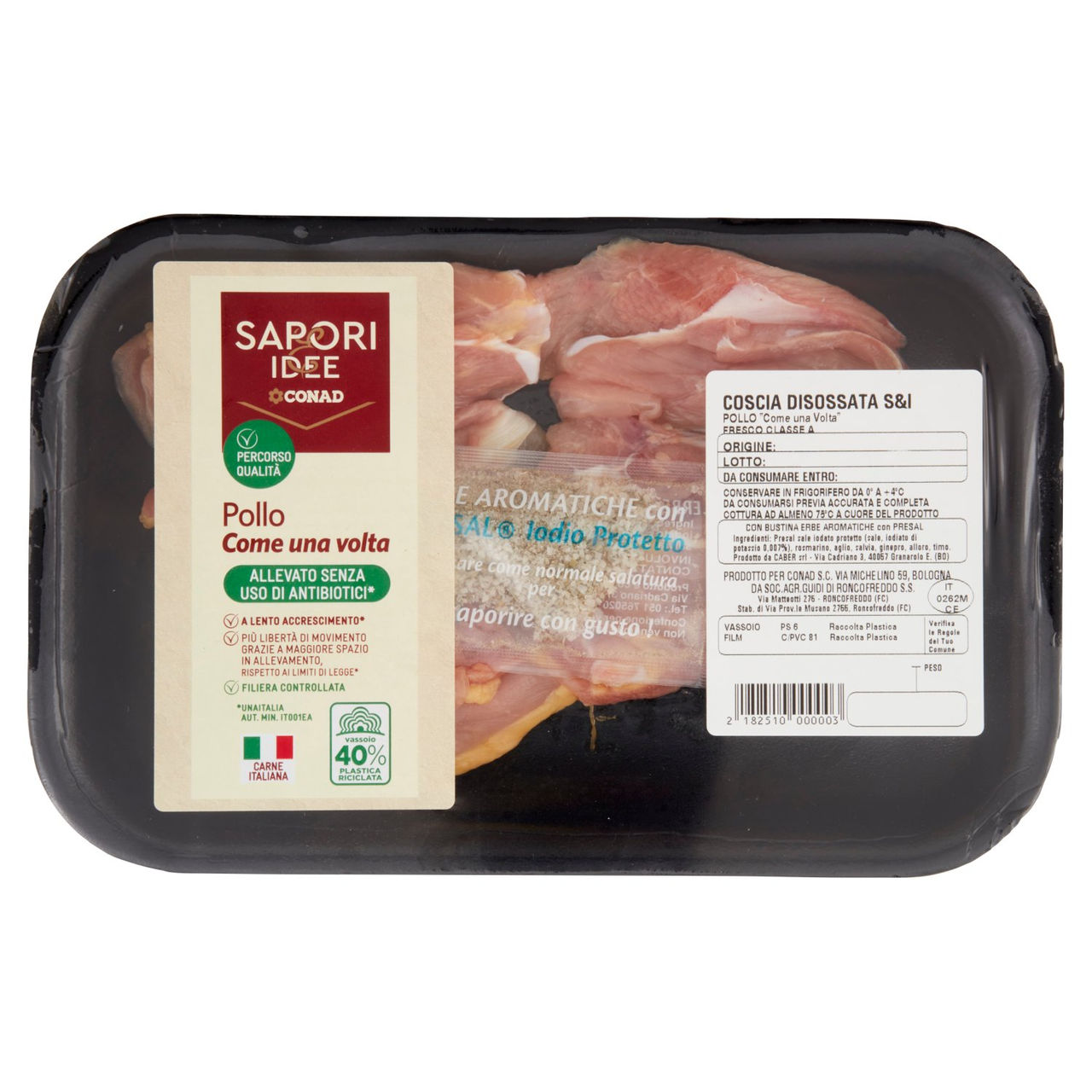 SAPORI & IDEE CONAD Percorso Qualità Pollo Come una volta Senza Uso di Antibiotici Coscia Disossata