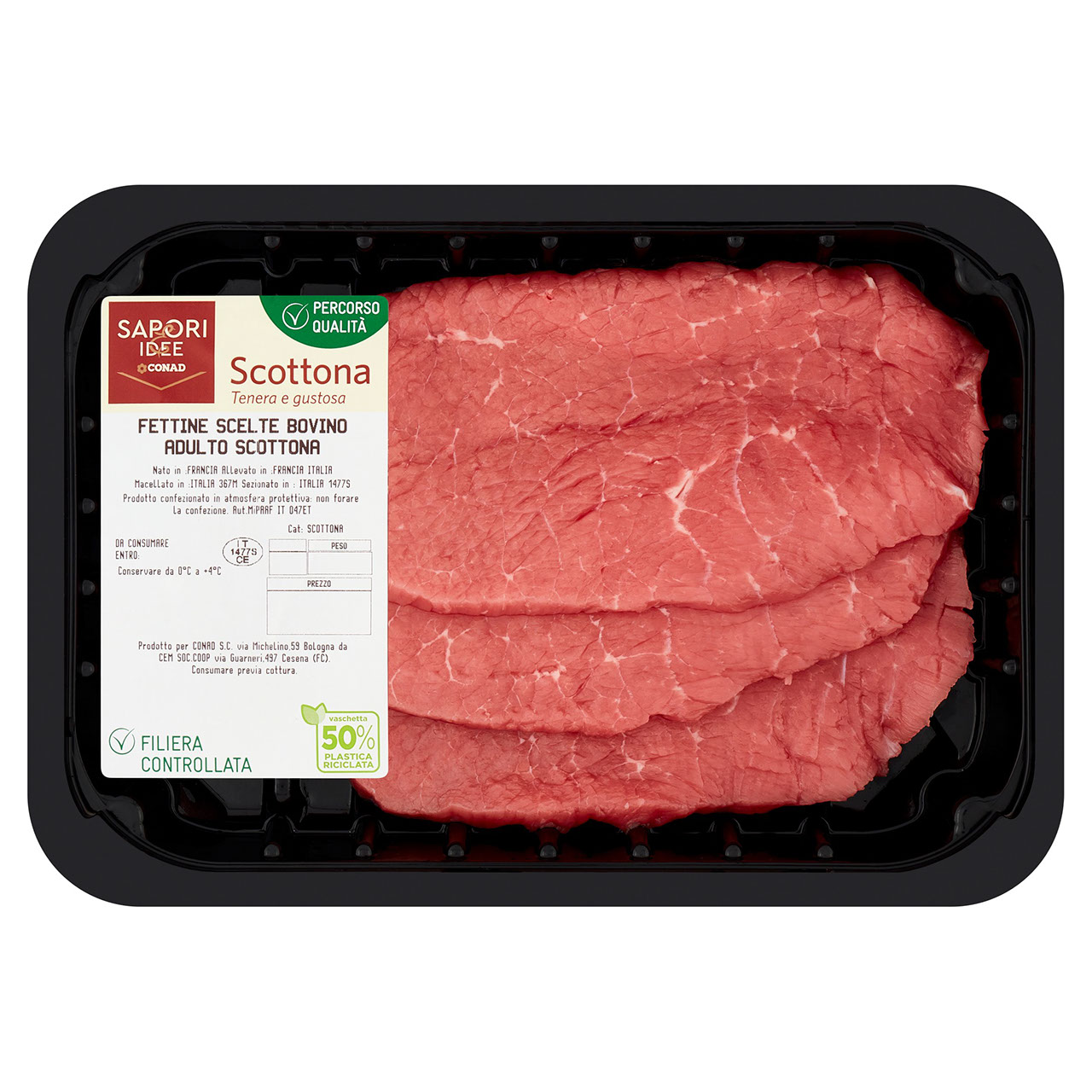 SAPORI & IDEE CONAD Percorso Qualità Scottona Fettine Scelte Bovino Adulto benessere