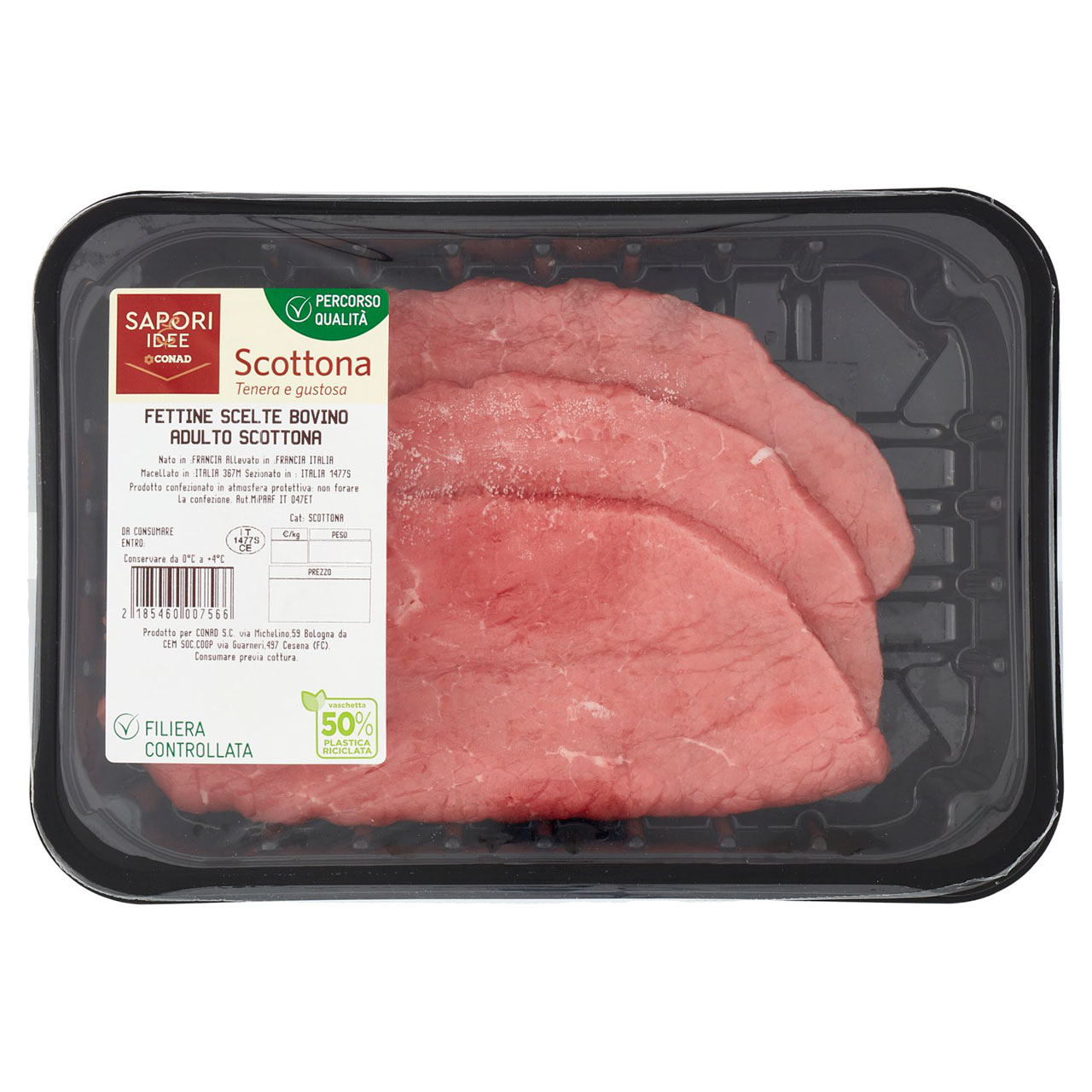 SAPORI & IDEE CONAD Percorso Qualità Scottona Fettine Scelte Bovino Adulto benessere