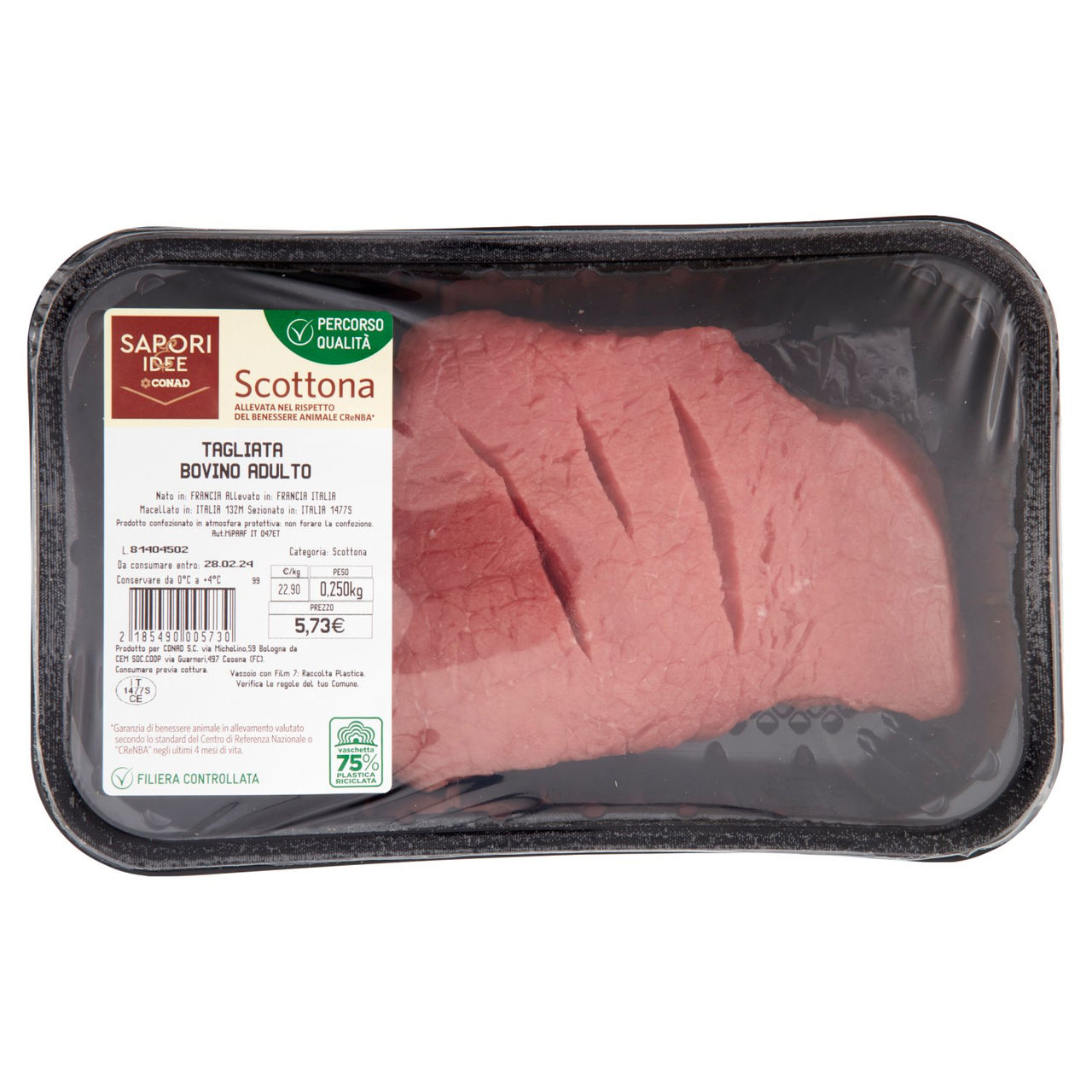 SAPORI & IDEE CONAD Percorso Qualità Scottona Tagliata Bovino Adulto benessere