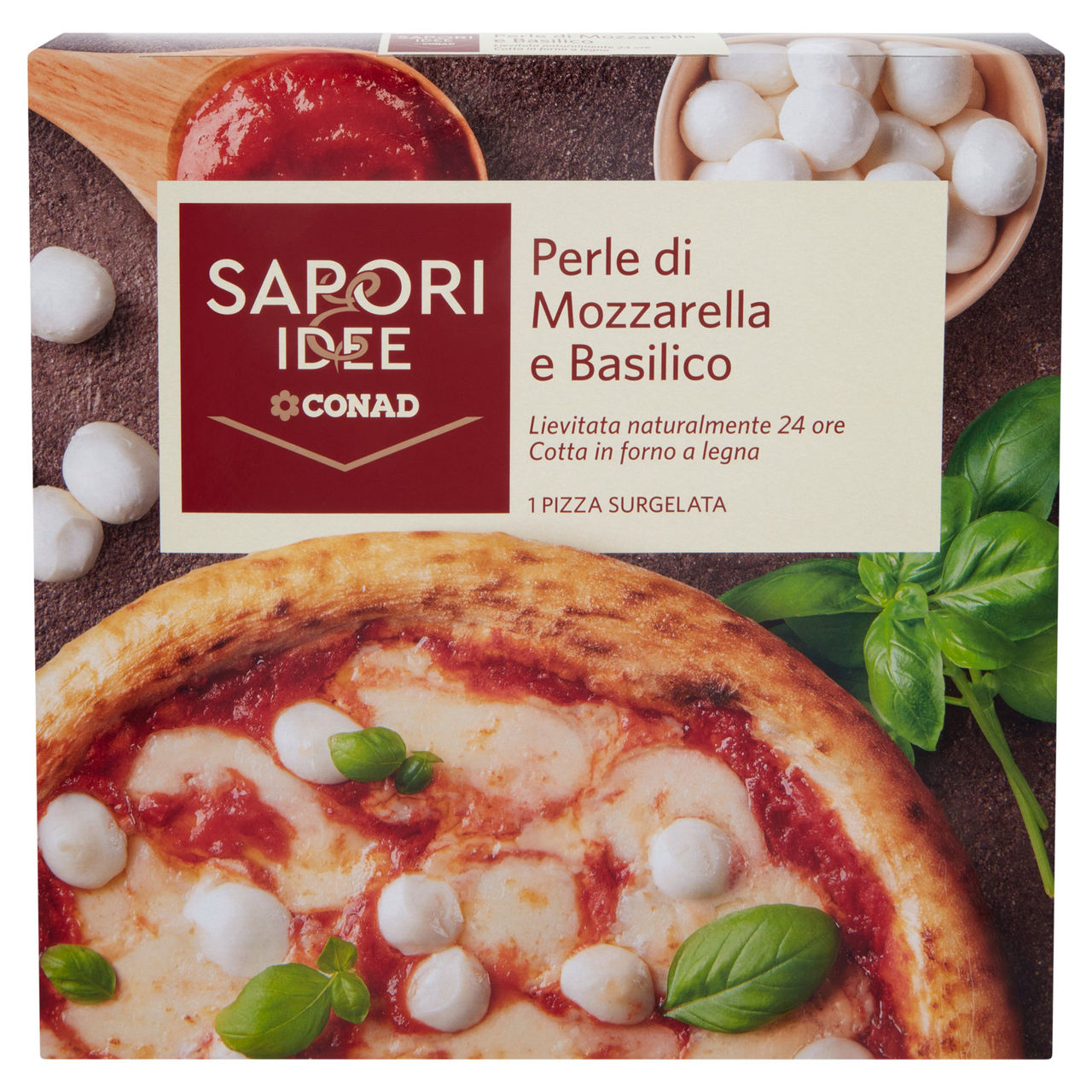 SAPORI & IDEE CONAD Perle di Mozzarella e Basilico 1 Pizza Surgelata 407 g