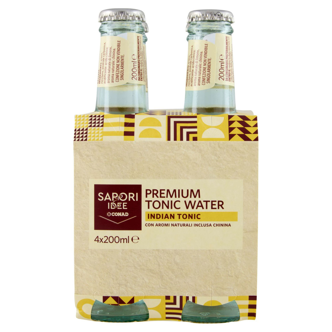 SAPORI & IDEE CONAD Premium Tonic Water Indian Tonic 4 x 200 ml