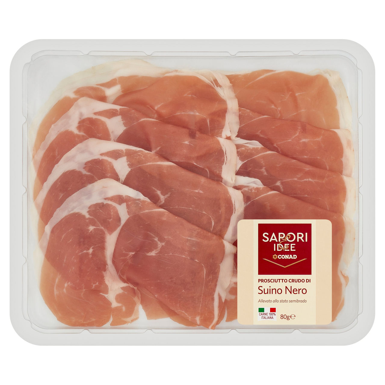 SAPORI & IDEE CONAD  Prosciutto Crudo di Suino Nero 80 g