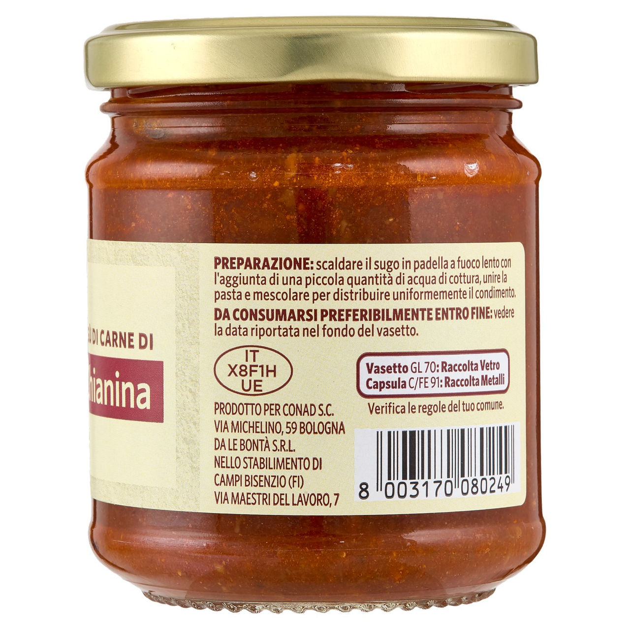 Ragù di Carne di Chianina 180g Conad