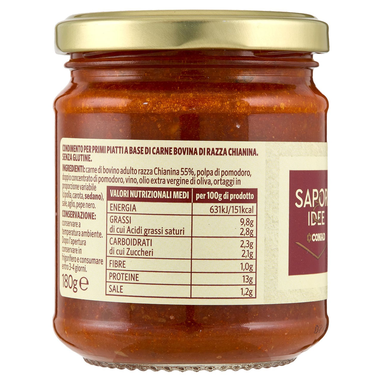 Ragù di Carne di Chianina 180g Conad