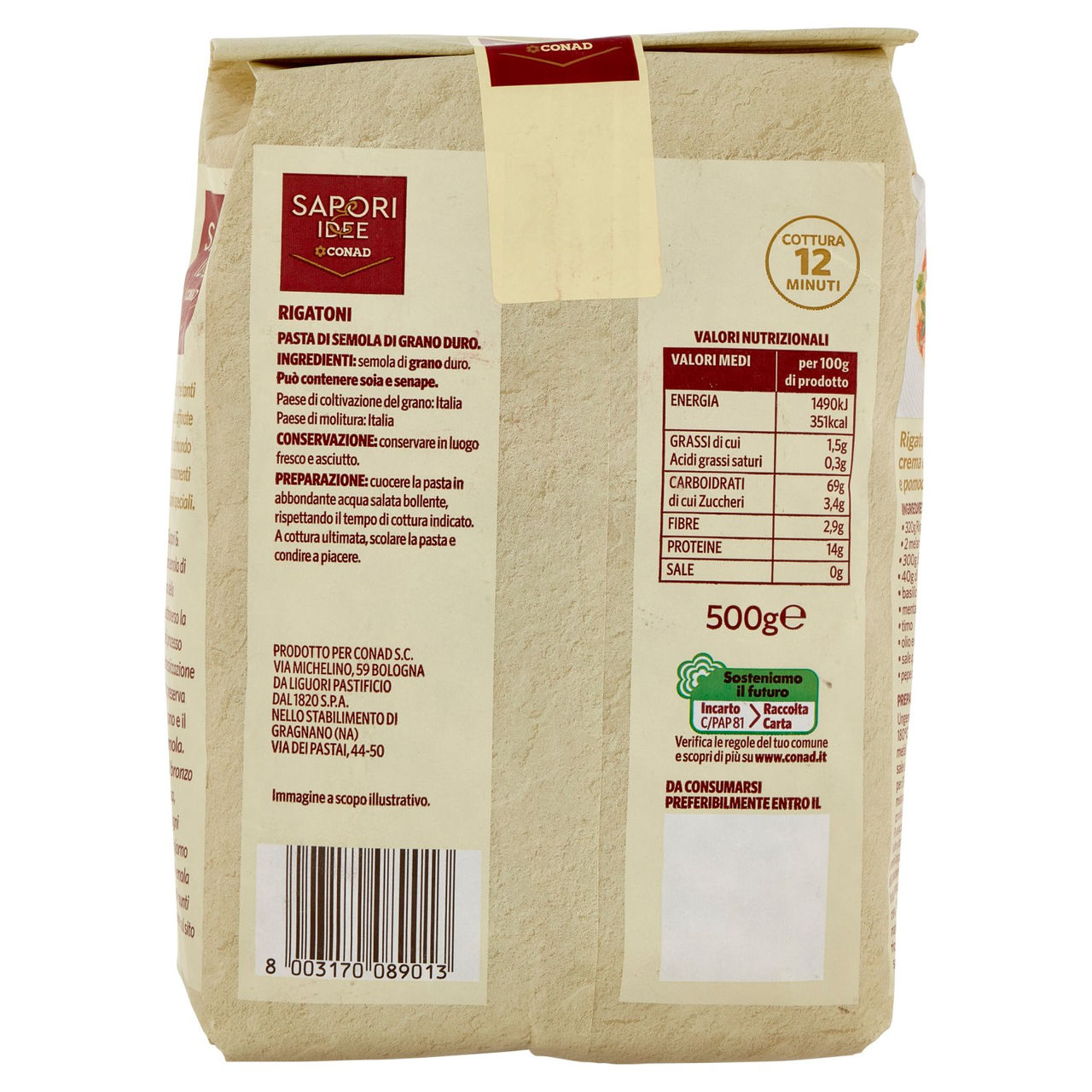 SAPORI & IDEE CONAD Rigatoni 500 g