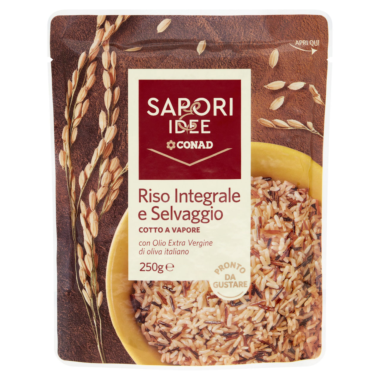 SAPORI & IDEE CONAD Riso Integrale e Selvaggio Cotto a Vapore 250 g