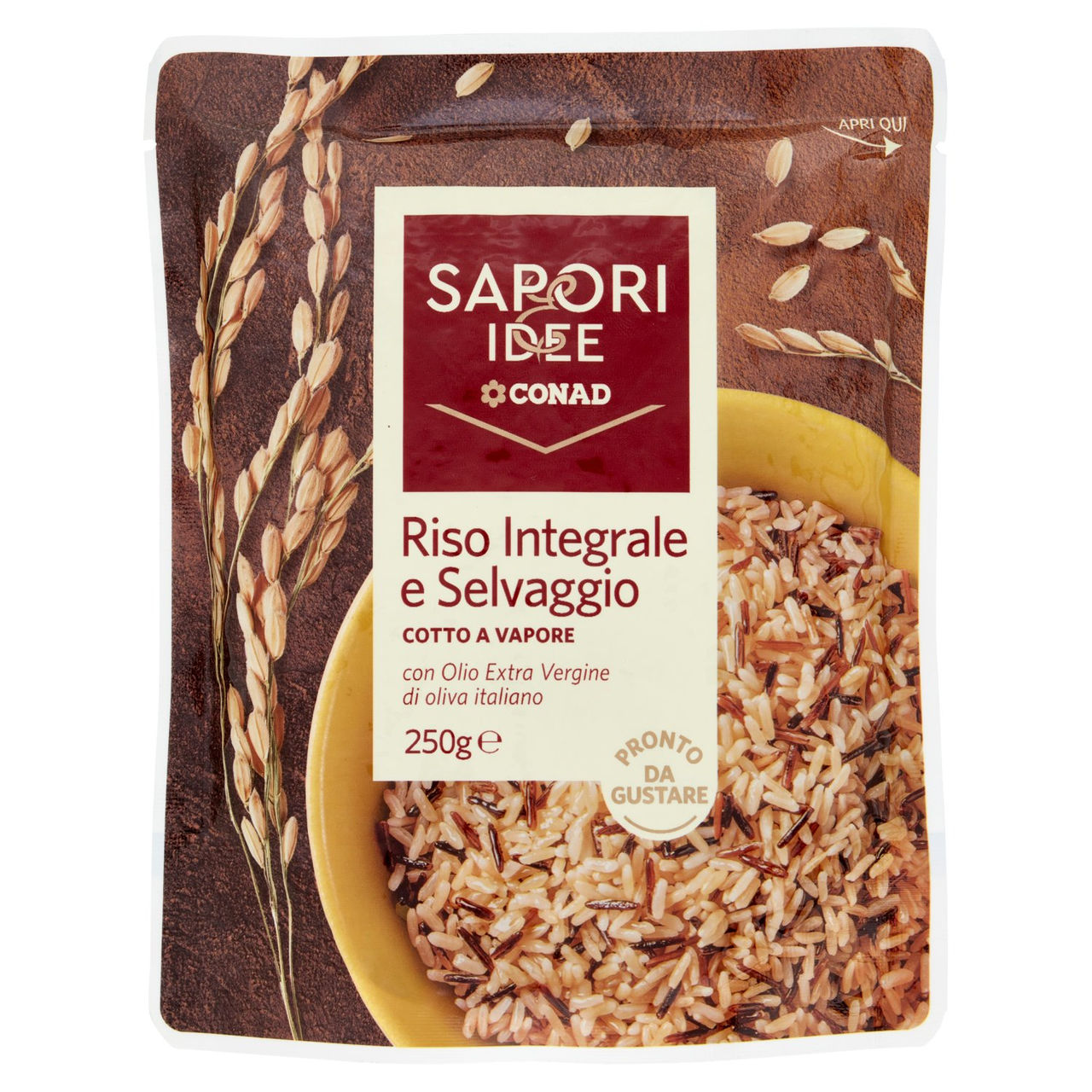 SAPORI & IDEE CONAD Riso Integrale e Selvaggio Cotto a Vapore 250 g