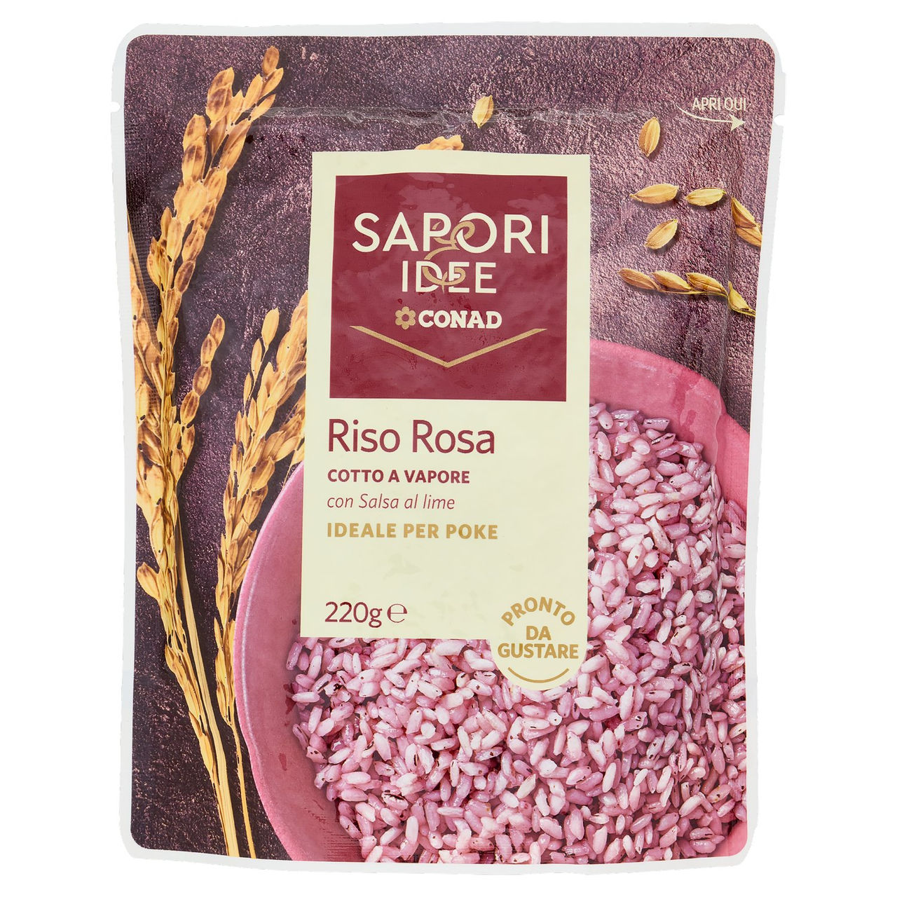 SAPORI & IDEE CONAD Riso Rosa Cotto a Vapore con Salsa al lime 220 g