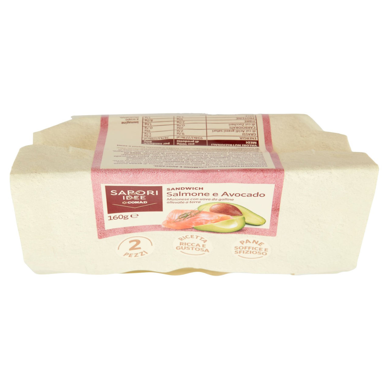 SAPORI & IDEE CONAD Sandwich Salmone e Avocado 2 Pezzi 160 g