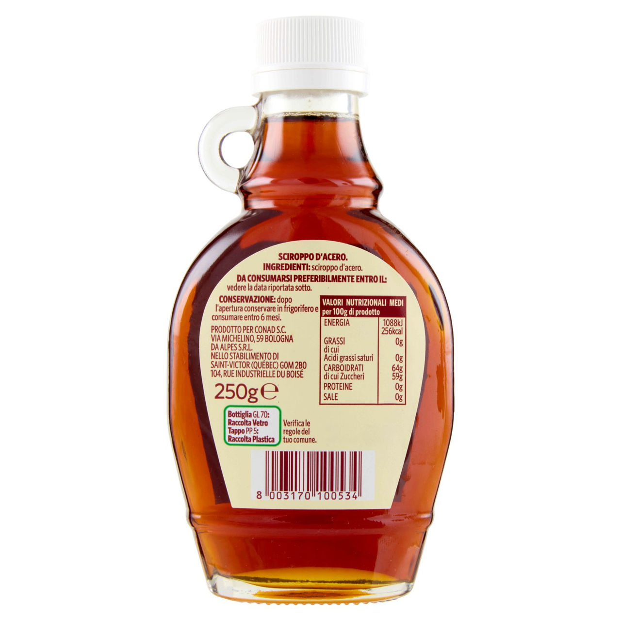 SAPORI & IDEE CONAD Sciroppo d'Acero Puro 250 g