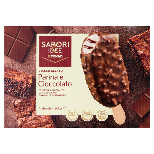 SAPORI & IDEE CONAD Stecco Gelato Panna e Cioccolato 4 x 65 g