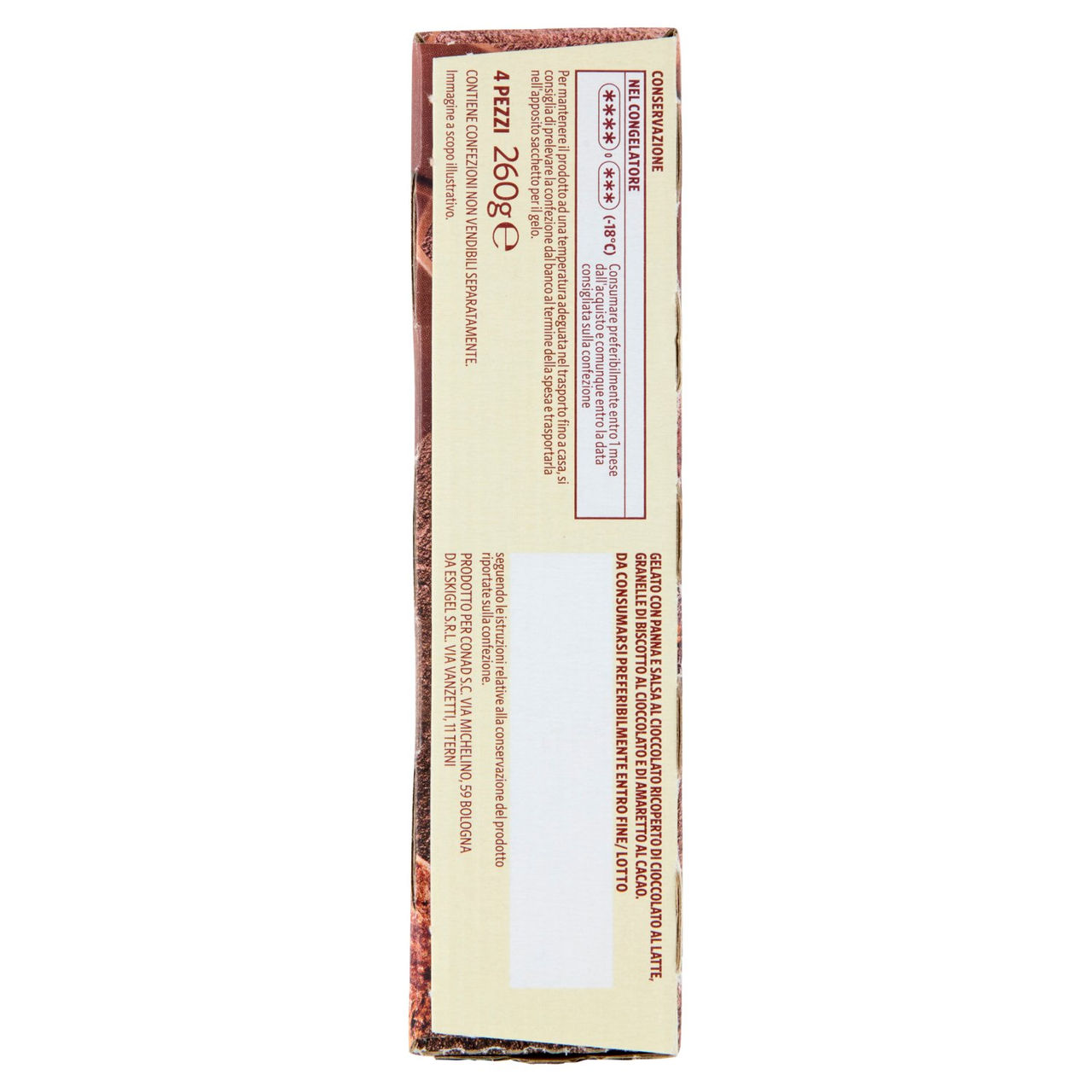 SAPORI & IDEE CONAD Stecco Gelato Panna e Cioccolato 4 x 65 g