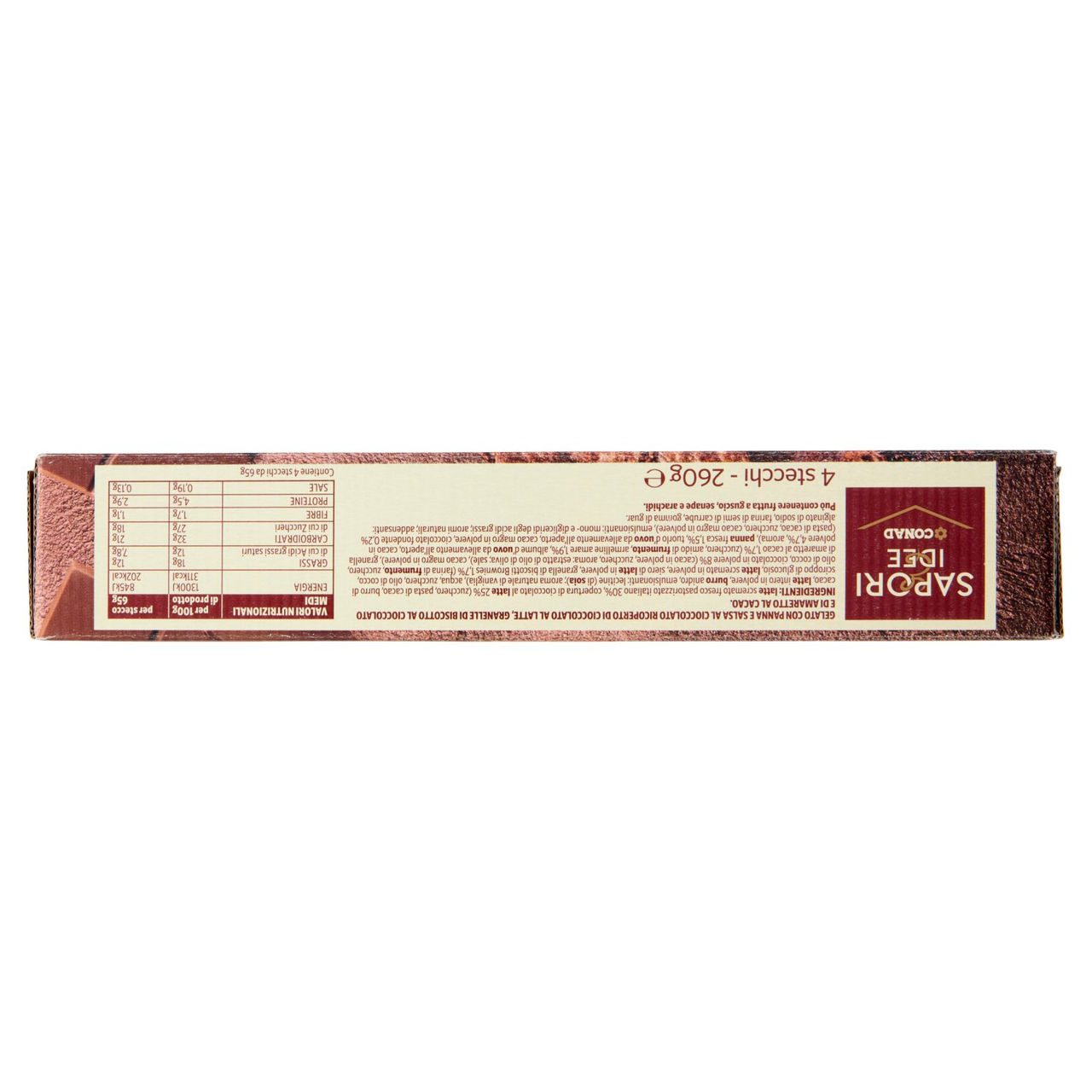 SAPORI & IDEE CONAD Stecco Gelato Panna e Cioccolato 4 x 65 g