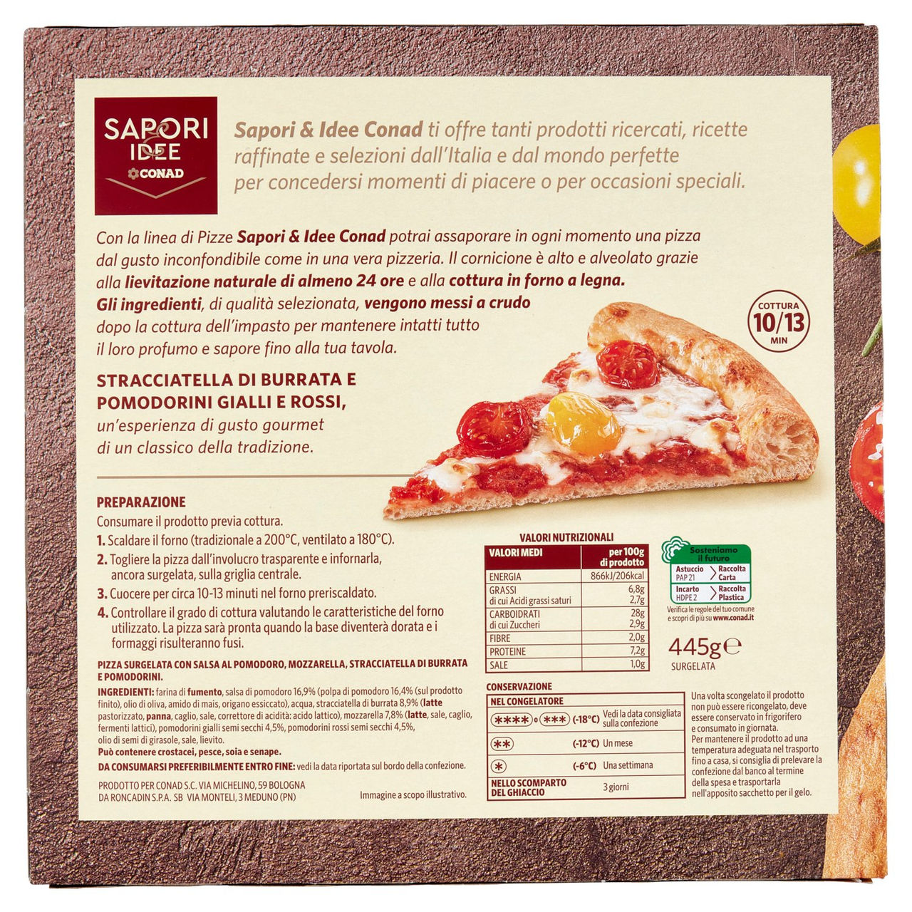 Pizza con stracciatella Conad in vendita online