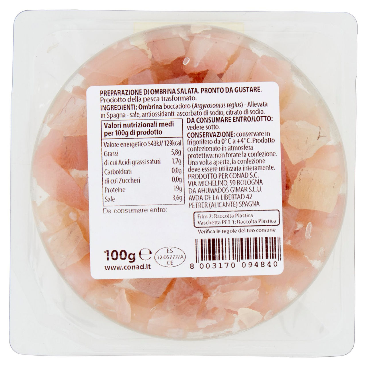 SAPORI & IDEE CONAD Tartare di ombrina 100 g