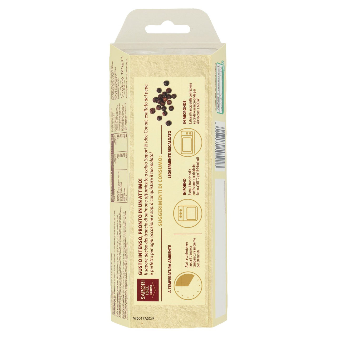 SAPORI & IDEE CONAD Trancio di Salmone affumicato a caldo al pepe 125 g