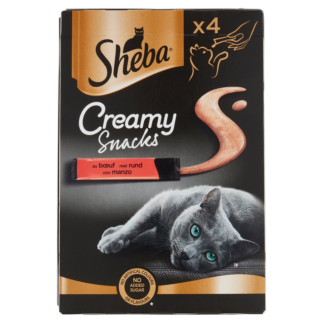 Sheba Creamy Snacks con manzo 4 x 12 g