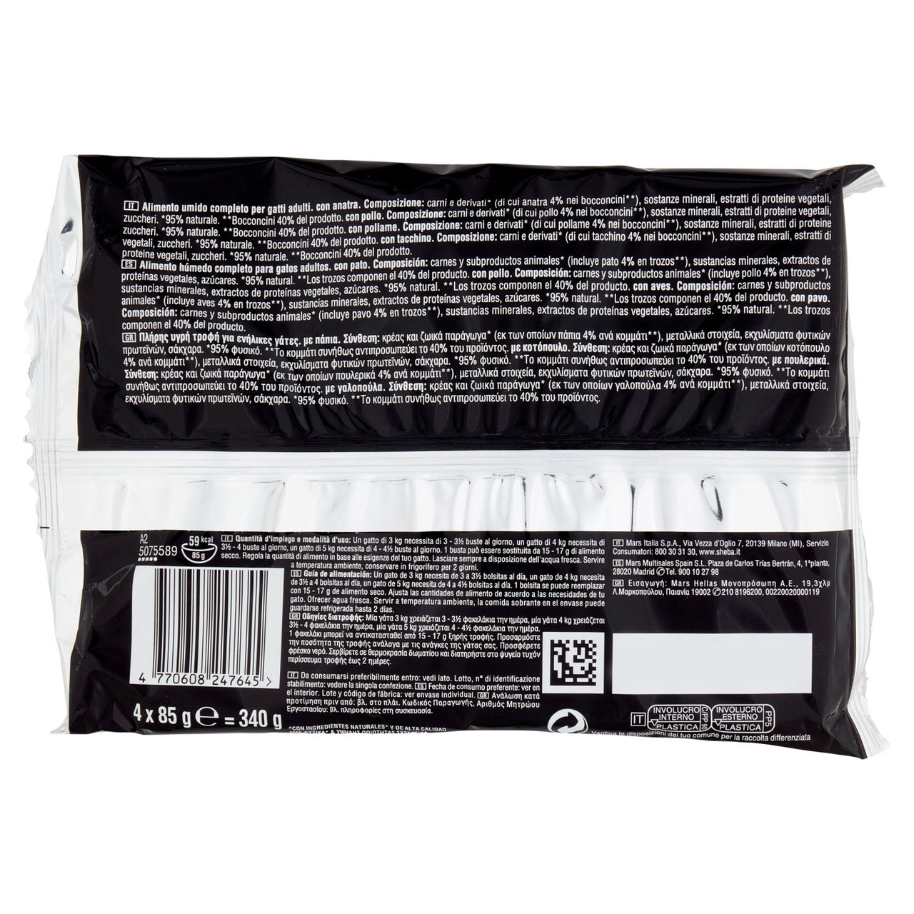 Sheba Delicatezze in gelatina cibo umido gatto Selezione Delicata 4x85g