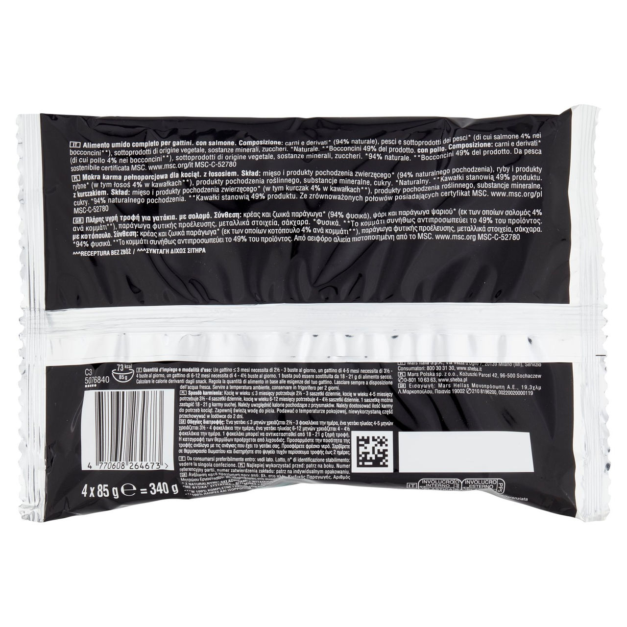 Sheba Kitten in salsa cibo umido gatto gattino Selezione Assortita 4x85g