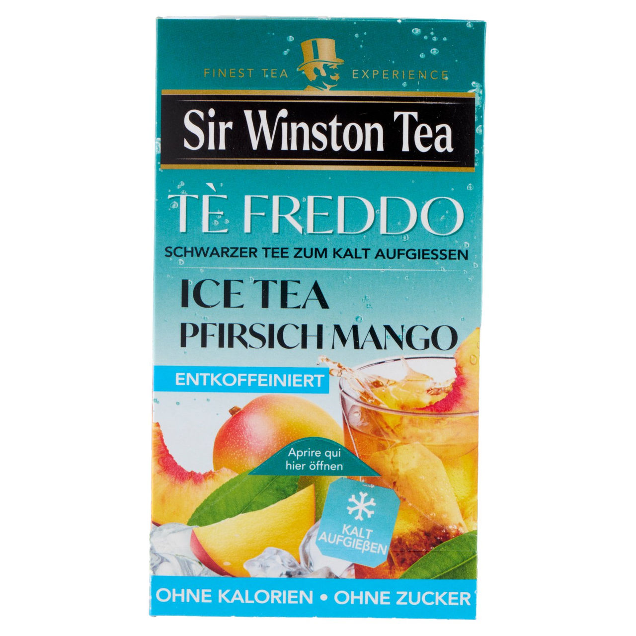 Sir Winston Tea Tè Freddo Ice Tea Pesca Mango Deteinato 18 x 2,5 g