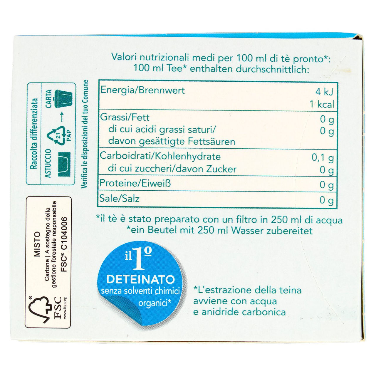 Sir Winston Tea Tè Freddo Ice Tea Pesca Mango Deteinato 18 x 2,5 g