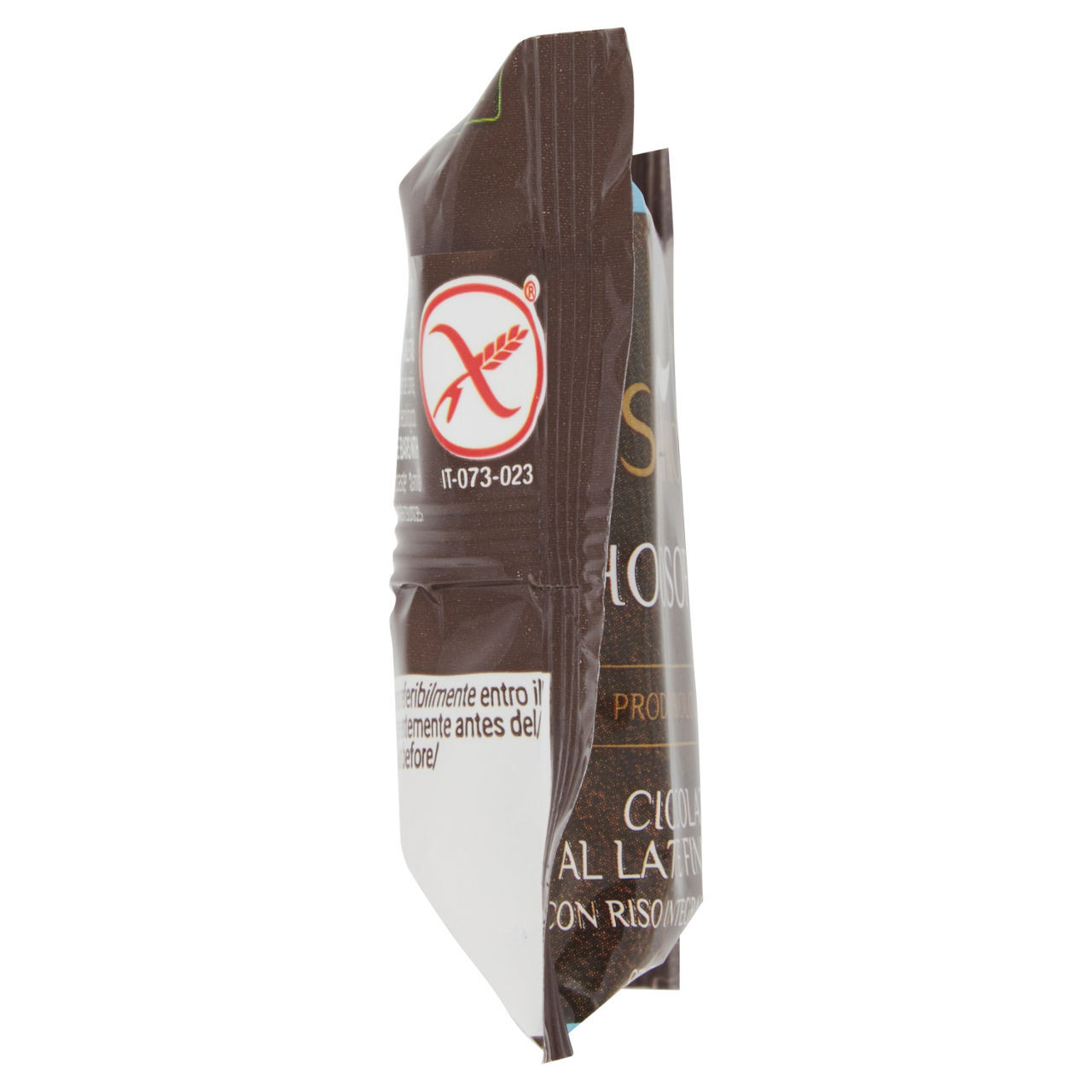 Soffio di riso monoporzione Sarchio con cioccolato latte finissimo senza glutine bio 25 g