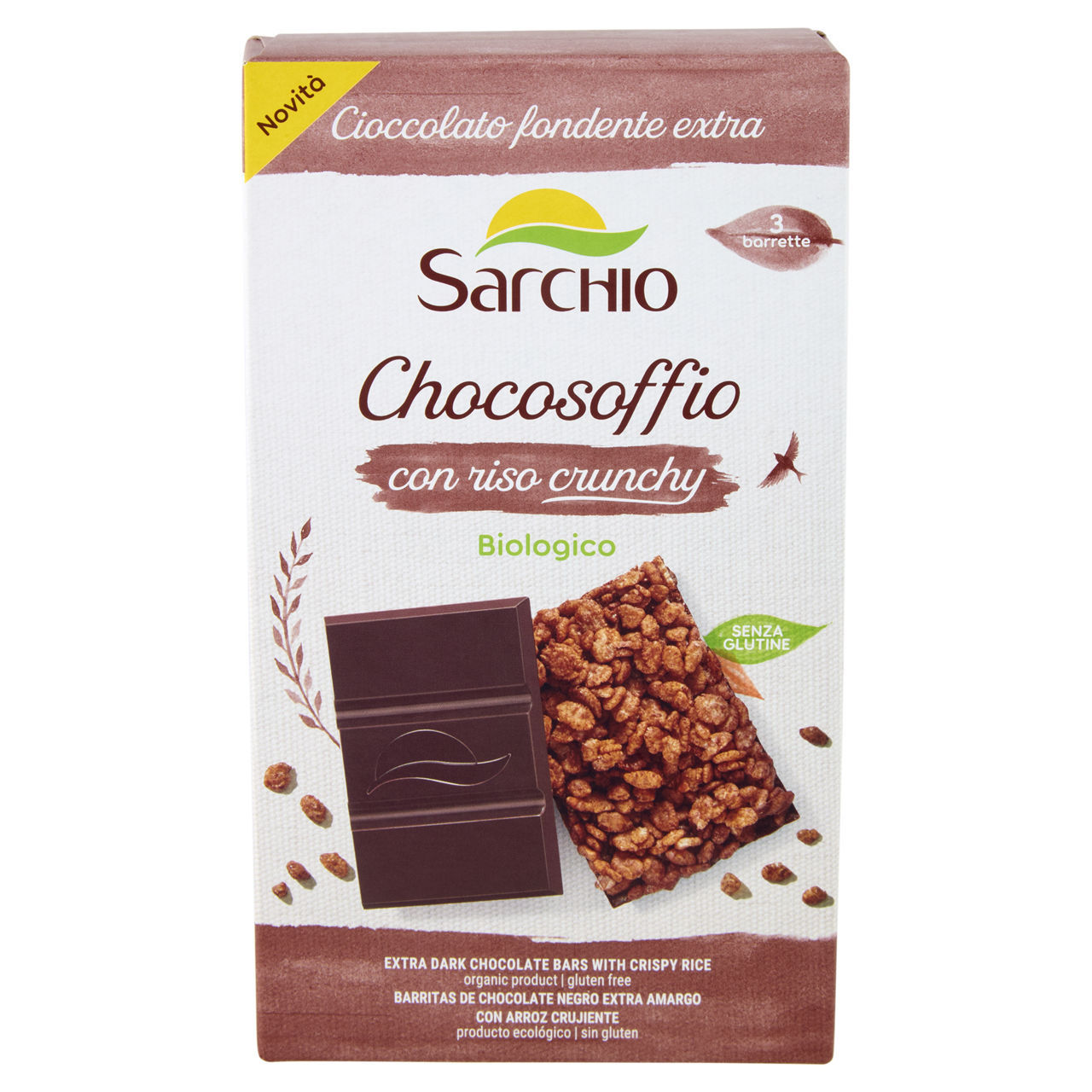 Soffio di riso Sarchio cioccolato fondente extra bio senza glutine 75 g
