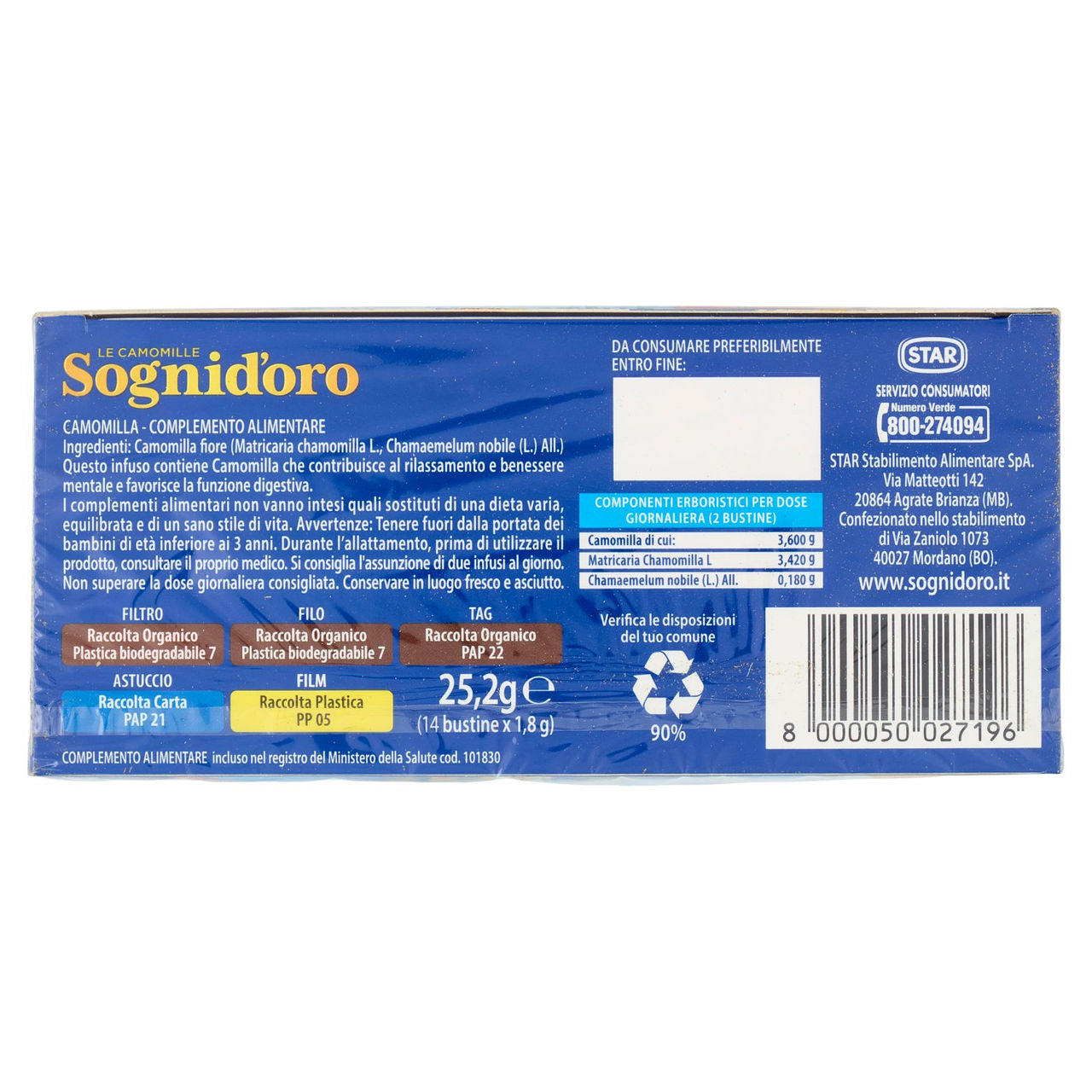 Sognid'oro Le Camomille DoppioFiore 14 x 1,8 g