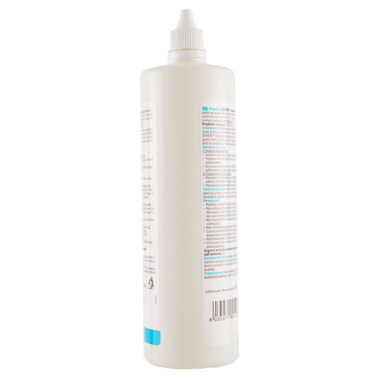 Soluzione salina Occhi Benexè per tutti i tipi di lenti a contatto 550 ml