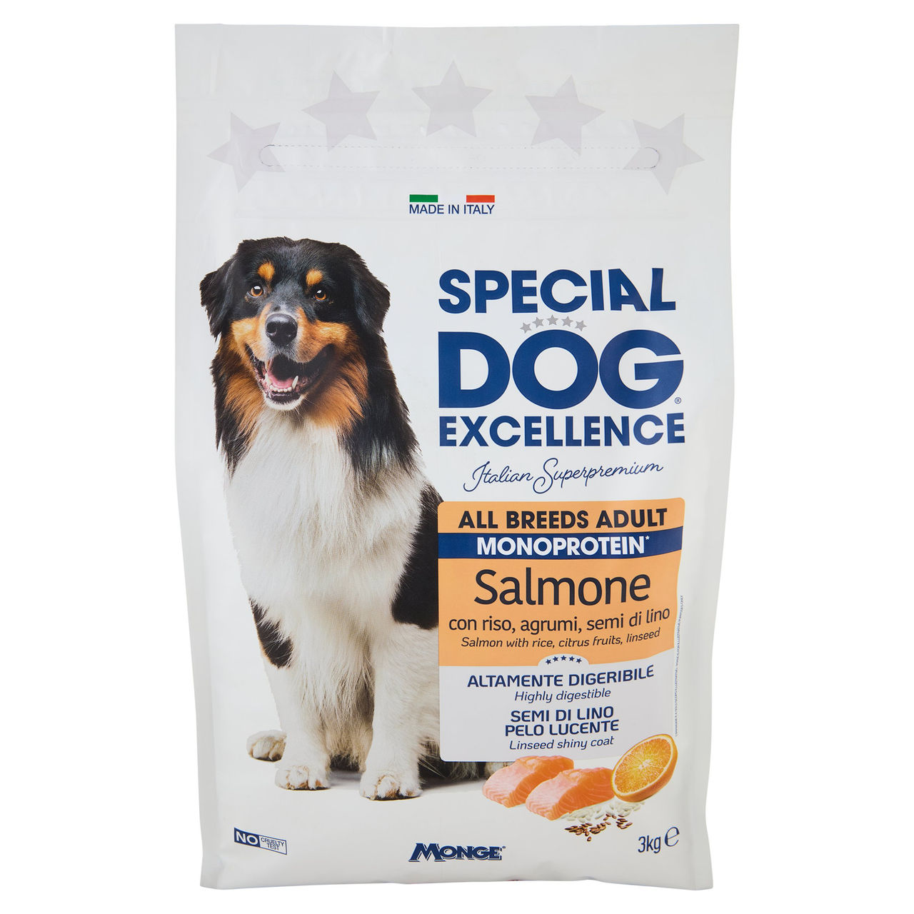 Special Dog Excellence All Breeds Adult Monoprotein Salmone con riso, agrumi, semi di lino 3 kg