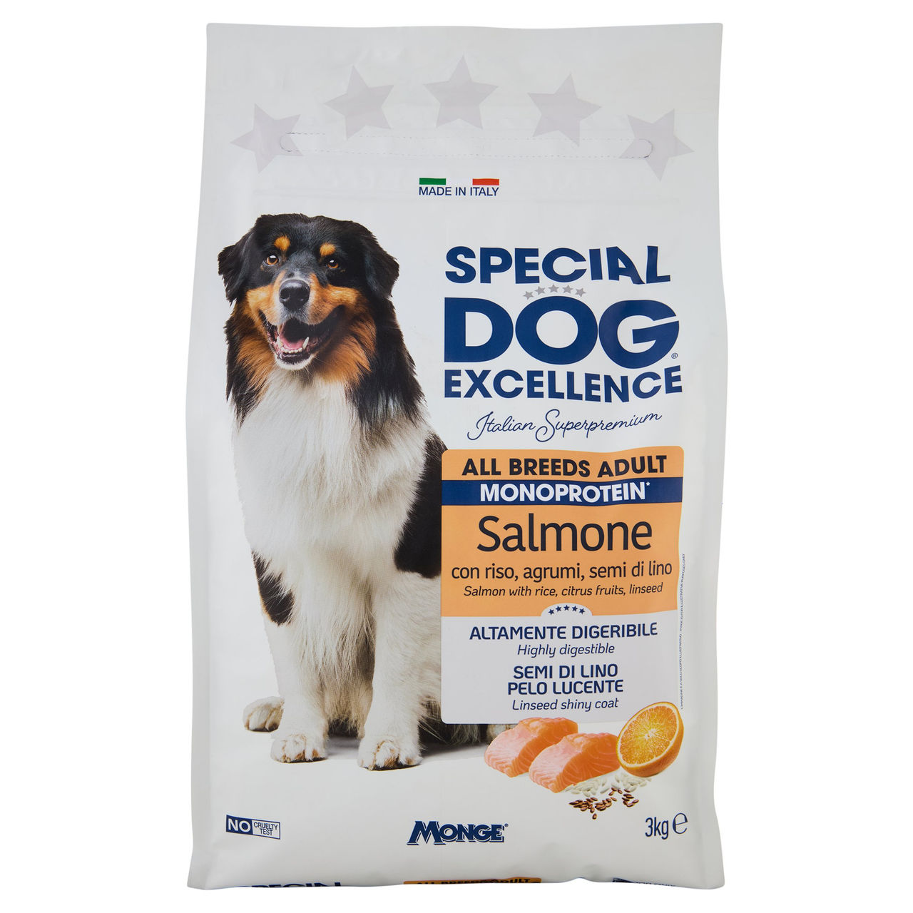 Special Dog Excellence All Breeds Adult Monoprotein Salmone con riso, agrumi, semi di lino 3 kg