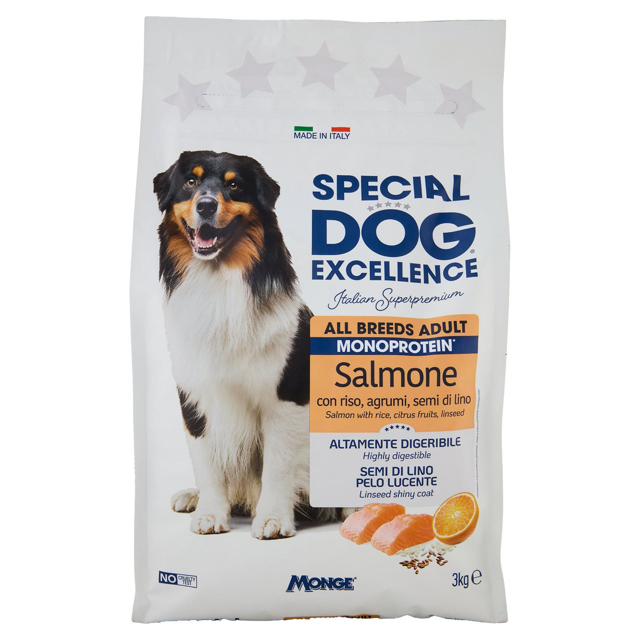 Special Dog Excellence All Breeds Adult Monoprotein Salmone con riso, agrumi, semi di lino 3 kg