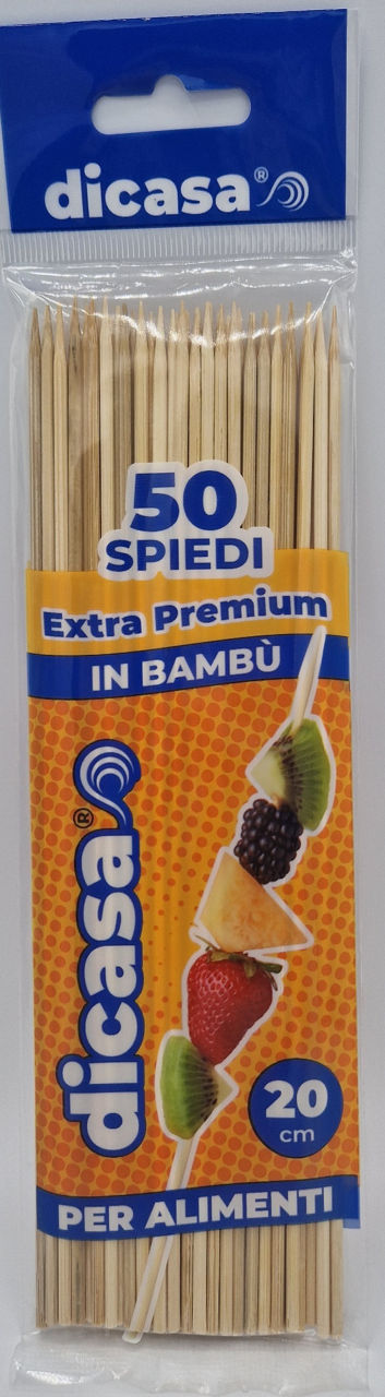 Spiedini exrtra Premium Dicasa bambu' 20 cm conf. da 50 pezzi