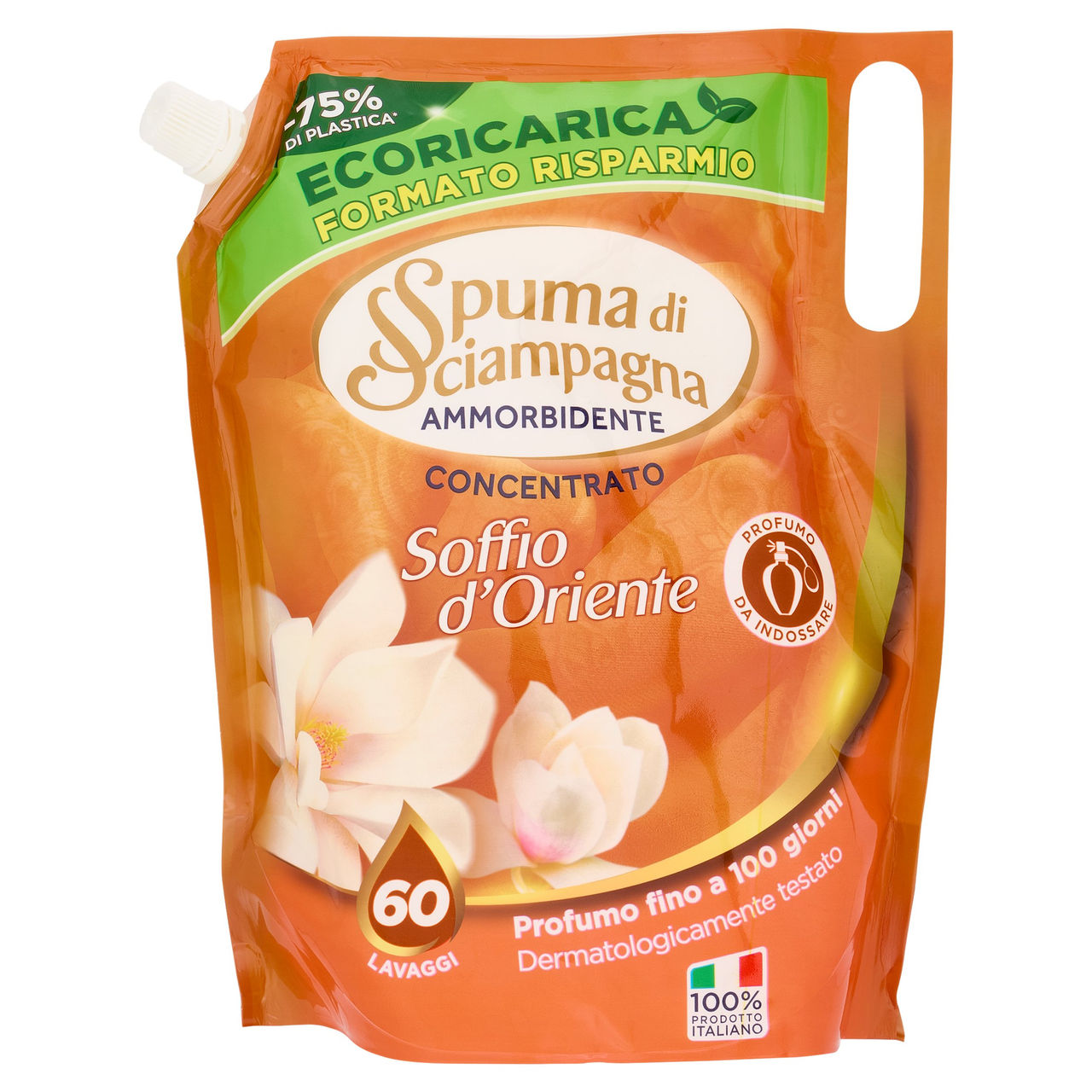 Spuma di Sciampagna Ammorbidente Concentrato Soffio d'Oriente Ecoricarica 1200 ml