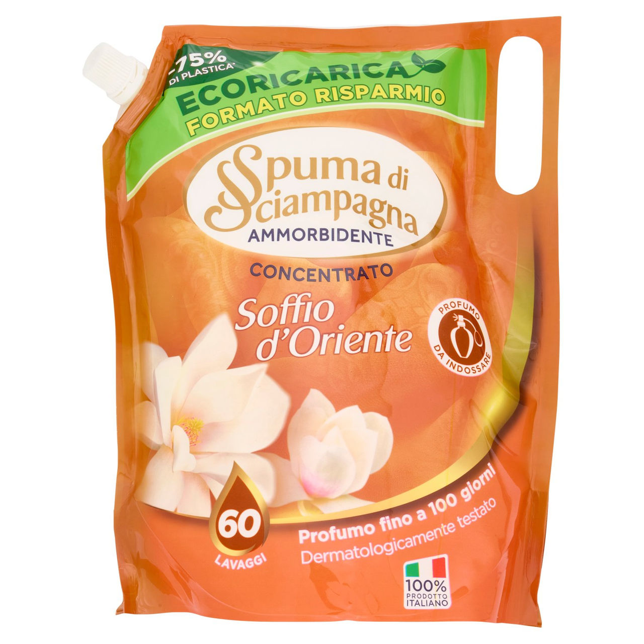 Spuma di Sciampagna Ammorbidente Concentrato Soffio d'Oriente Ecoricarica 1200 ml
