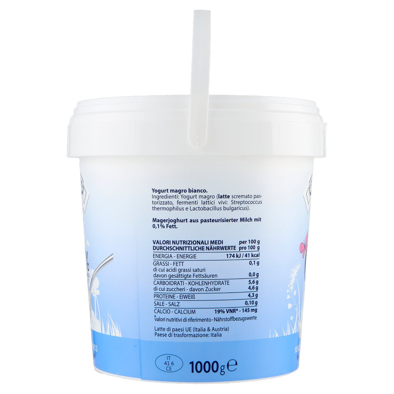 Sterzing Vipiteno 0,1% Grassi Yogurt Magro Bianco 1000 g