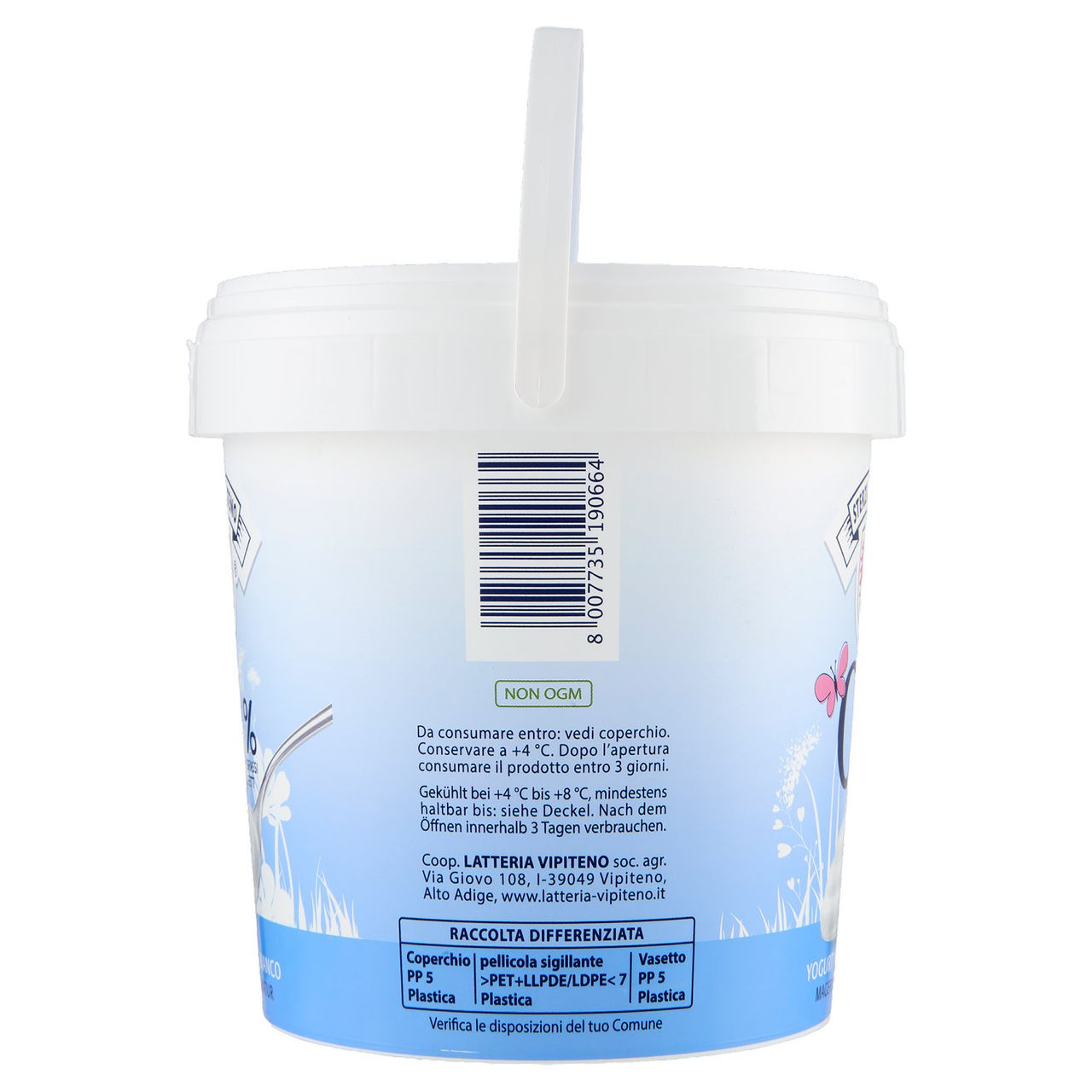 Sterzing Vipiteno 0,1% Grassi Yogurt Magro Bianco 1000 g