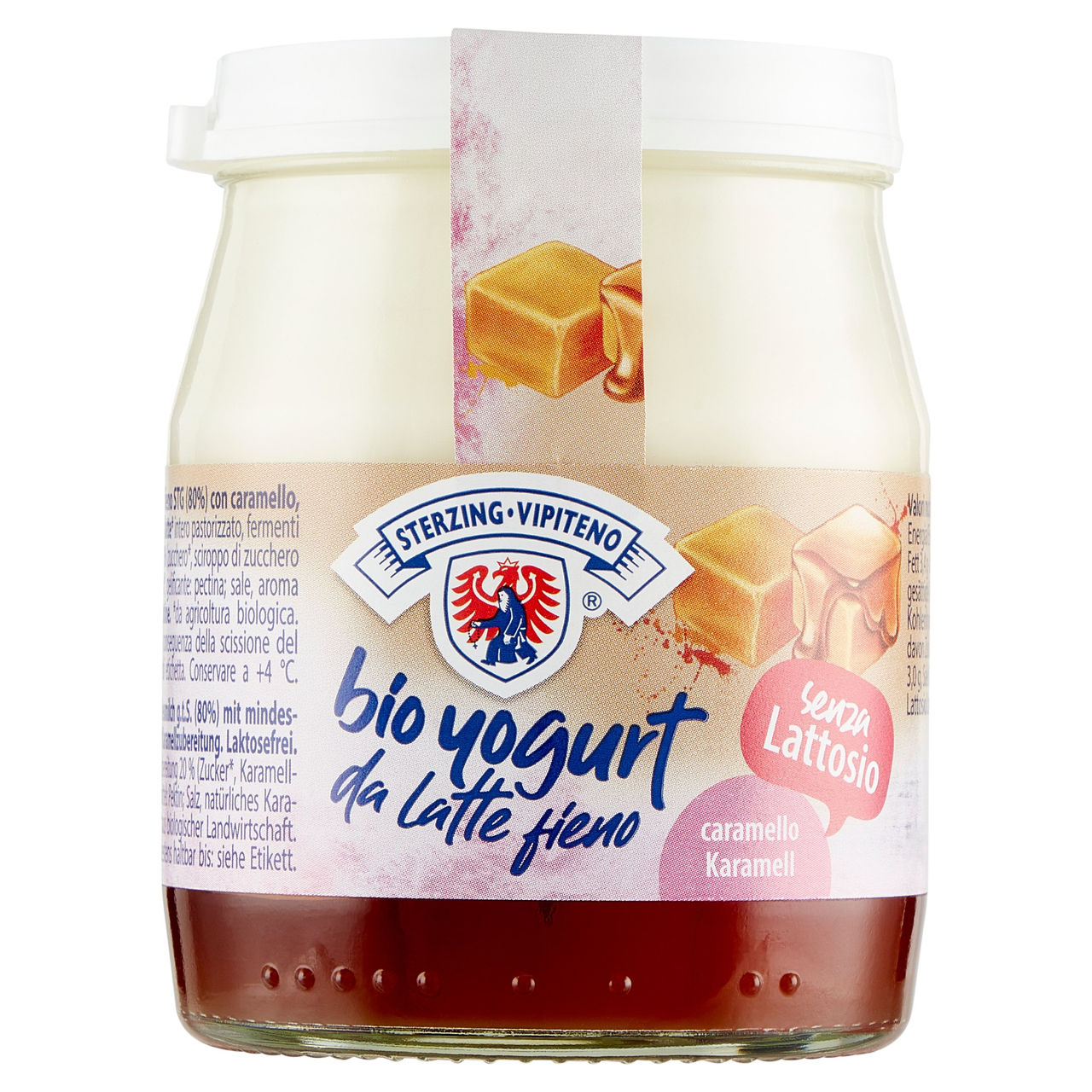 Sterzing Vipiteno bio yogurt da Latte fieno caramello senza Lattosio 150 g