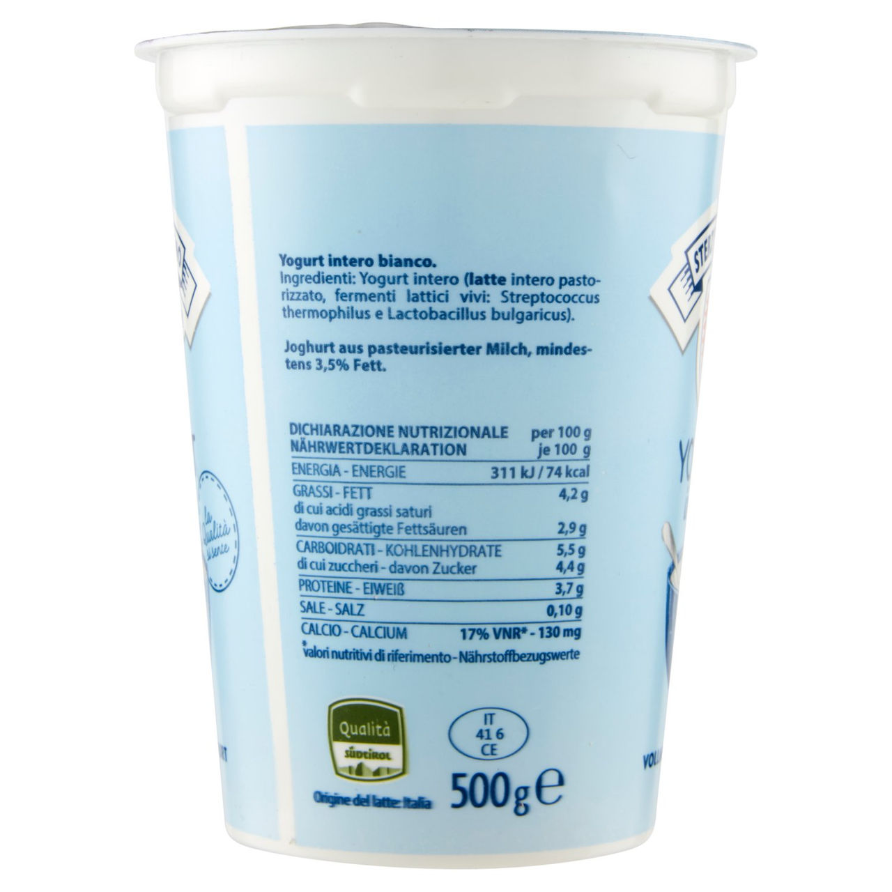 Sterzing Vipiteno Yogurt Intero Bianco 500 g