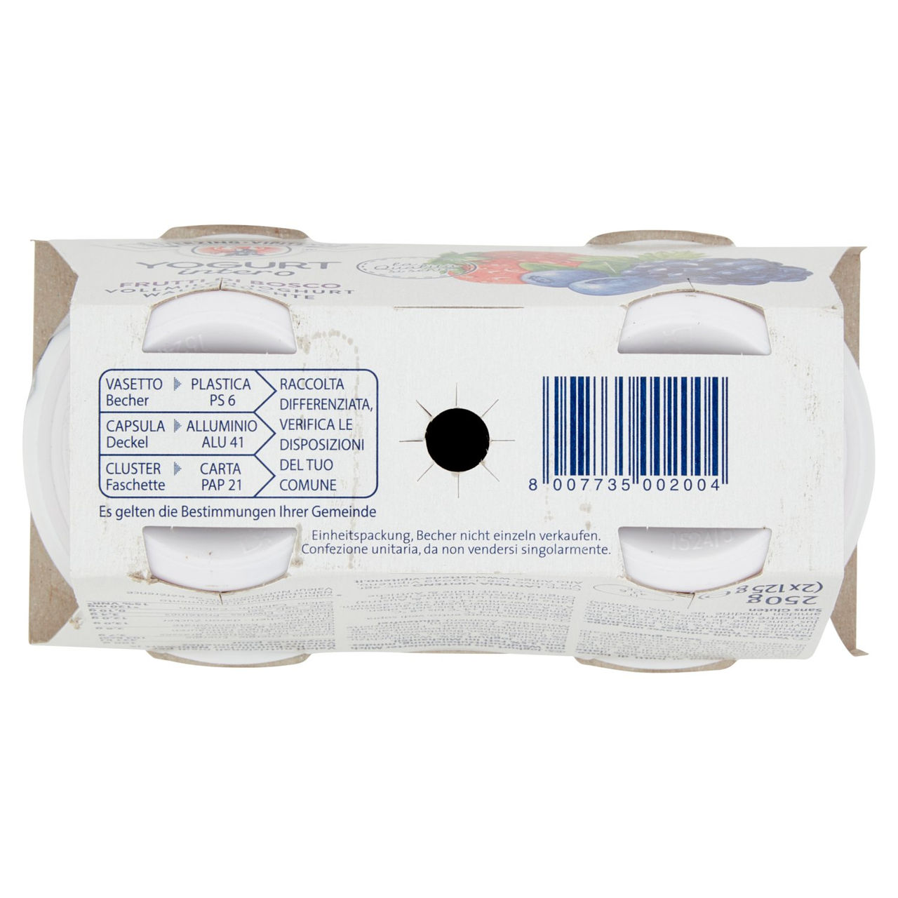 Sterzing Vipiteno Yogurt intero Frutti di Bosco 2 x 125 g
