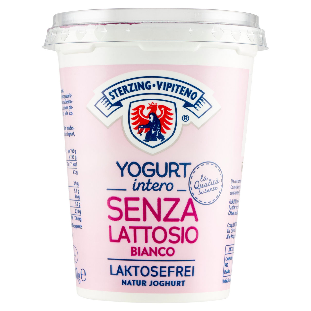 Sterzing Vipiteno Yogurt intero Senza Lattosio Bianco 500 g