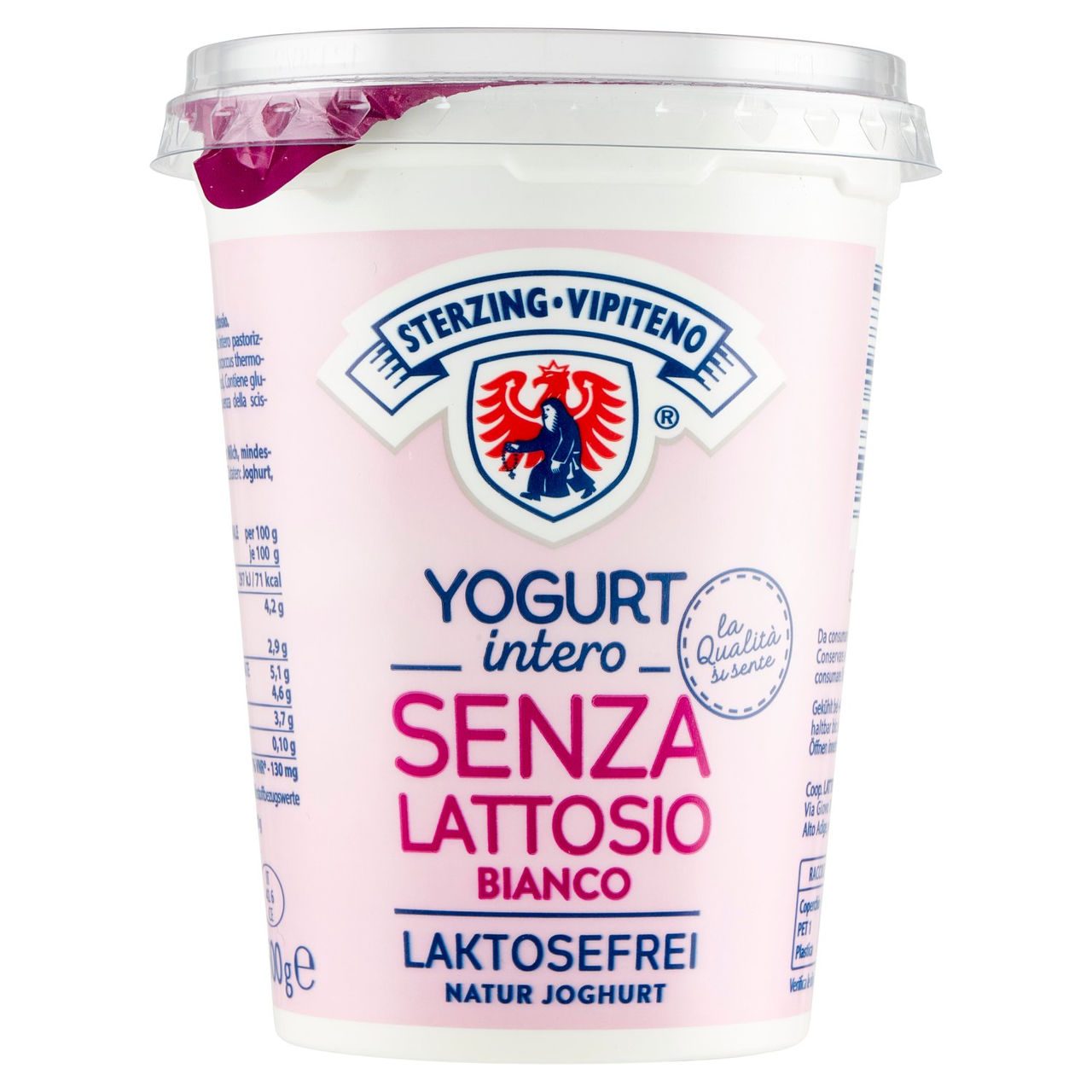 Sterzing Vipiteno Yogurt intero Senza Lattosio Bianco 500 g