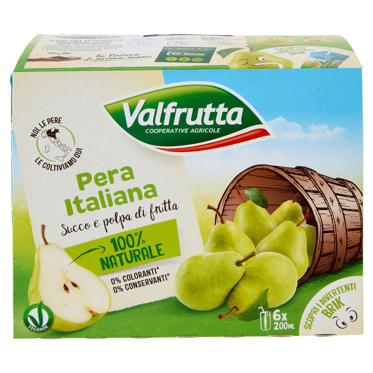 Succo e polpa di frutta Valfrutta pera conf. 200 ml x 6 pezzi