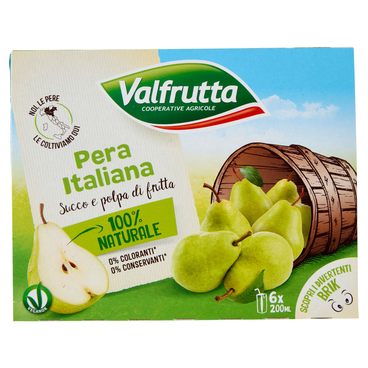 Succo e polpa di frutta Valfrutta pera conf. 200 ml x 6 pezzi